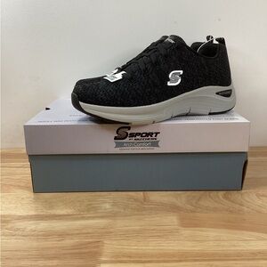 Skechers Sport Arch Comfort, Black with Charcoal Gray, Men’s Size 10 NWT